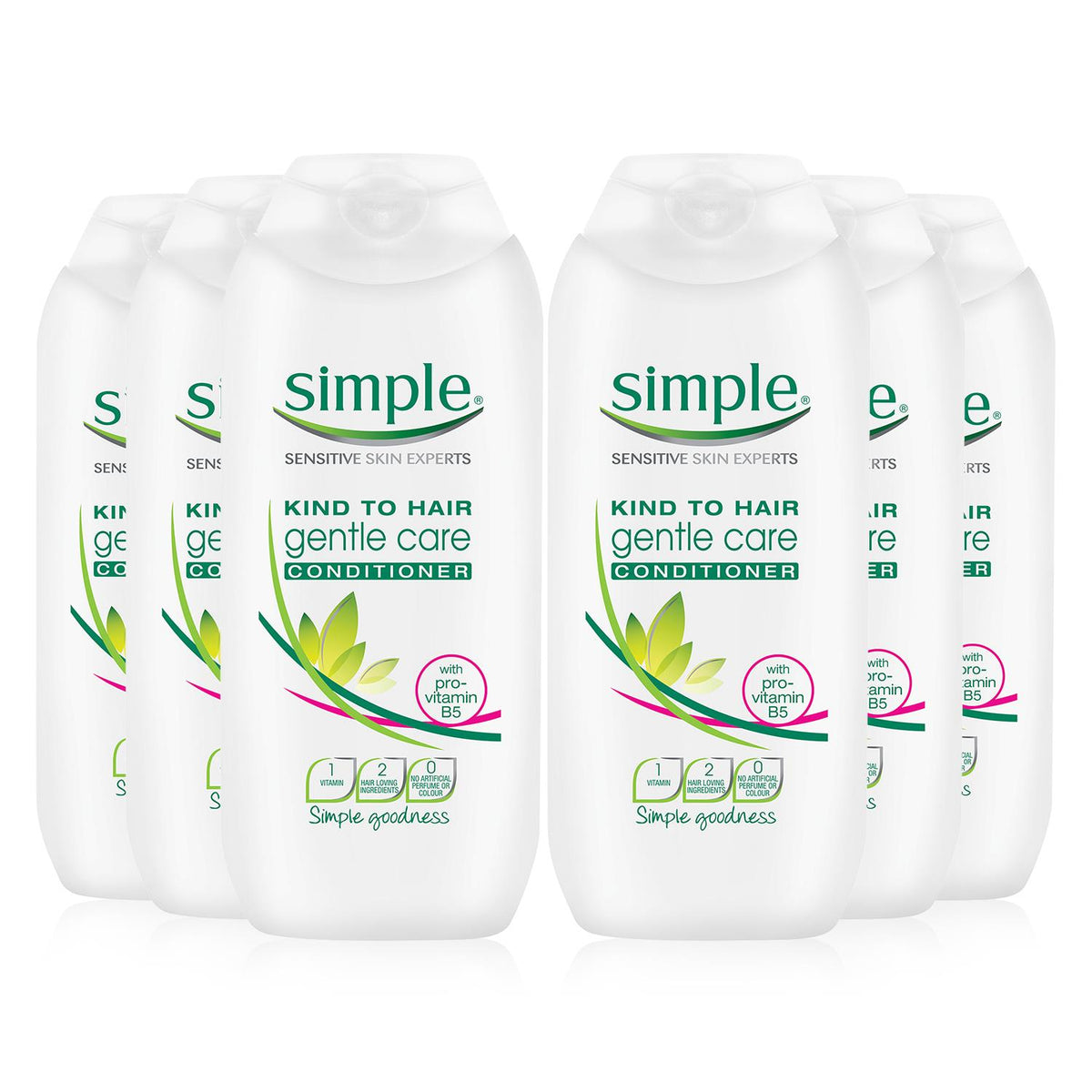 6pk X 200ml Kind To Hair Gentle Care Conditioner | Set of 6 | White