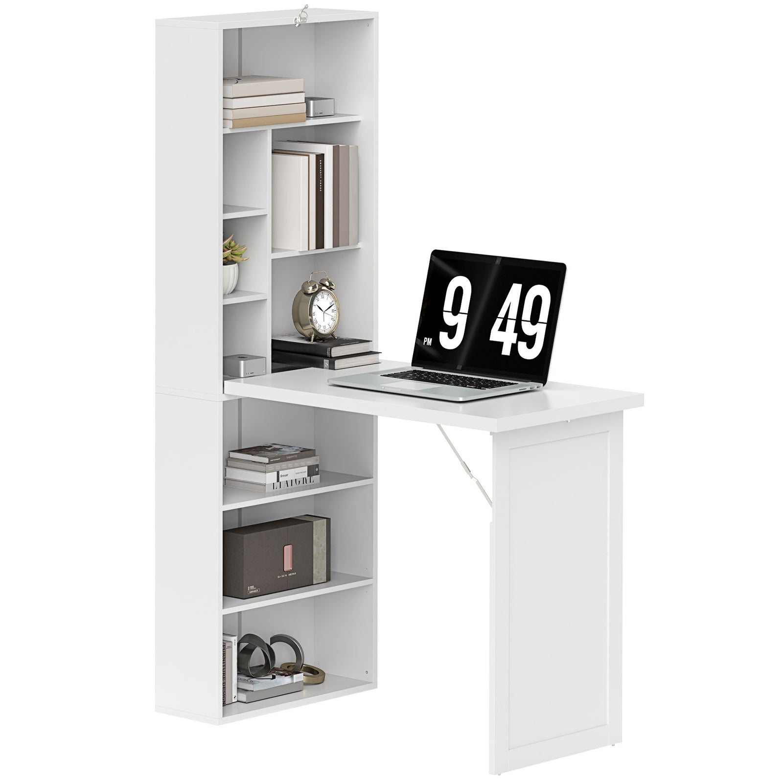 Convertible Desk With Whiteboard Multi-function Workstation | One Size | White