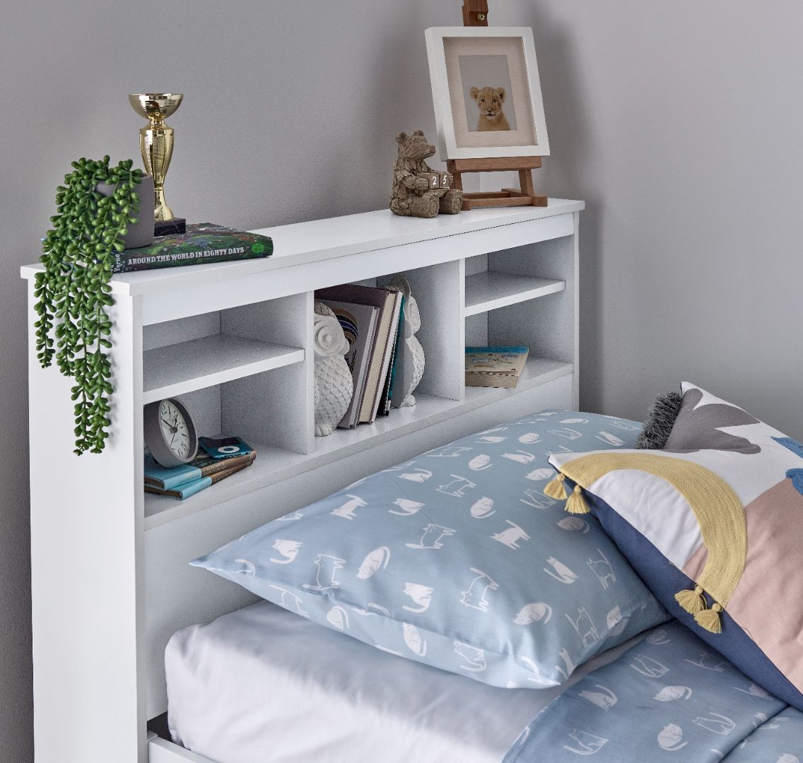 Veera Guest Bed With Drawers And Trundle With Memory Foam Mattresses | Single | White