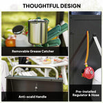 Outsunny 3+1 Burner Gas Bbq With Cabinet