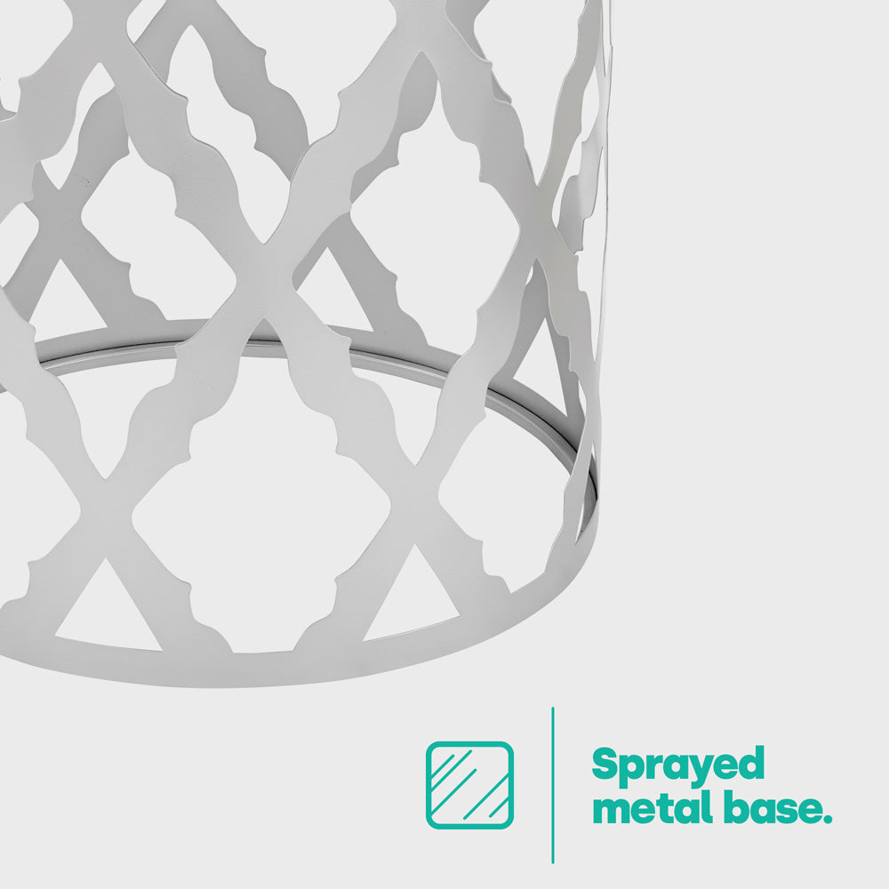 Damaski Circular Silver Side Table
