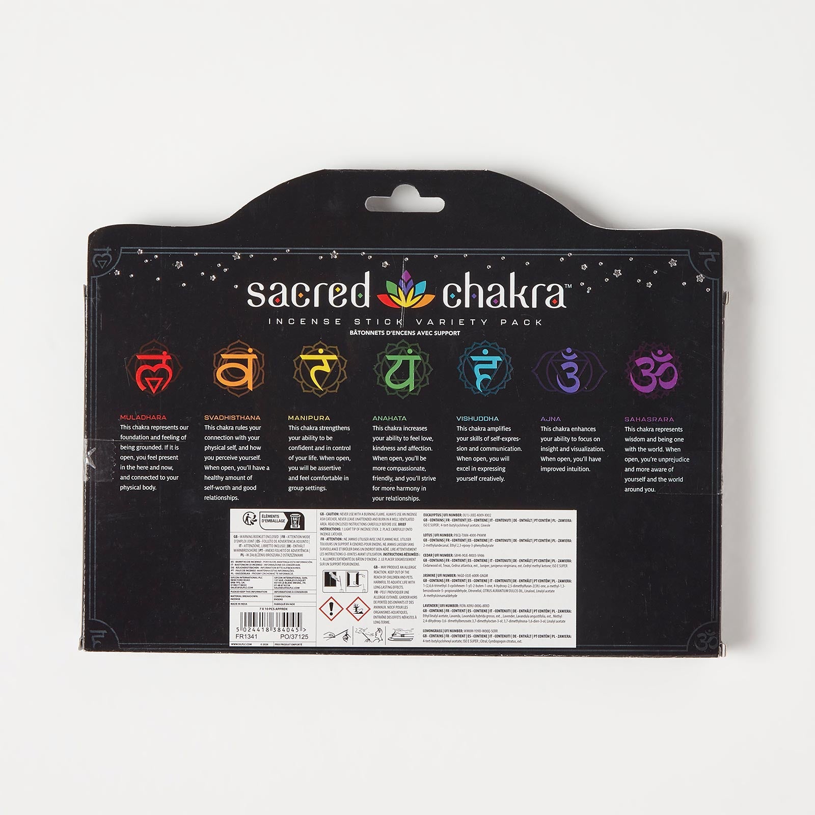 HOMESCAPES Chakra Incense Sticks Gift Set Wooden