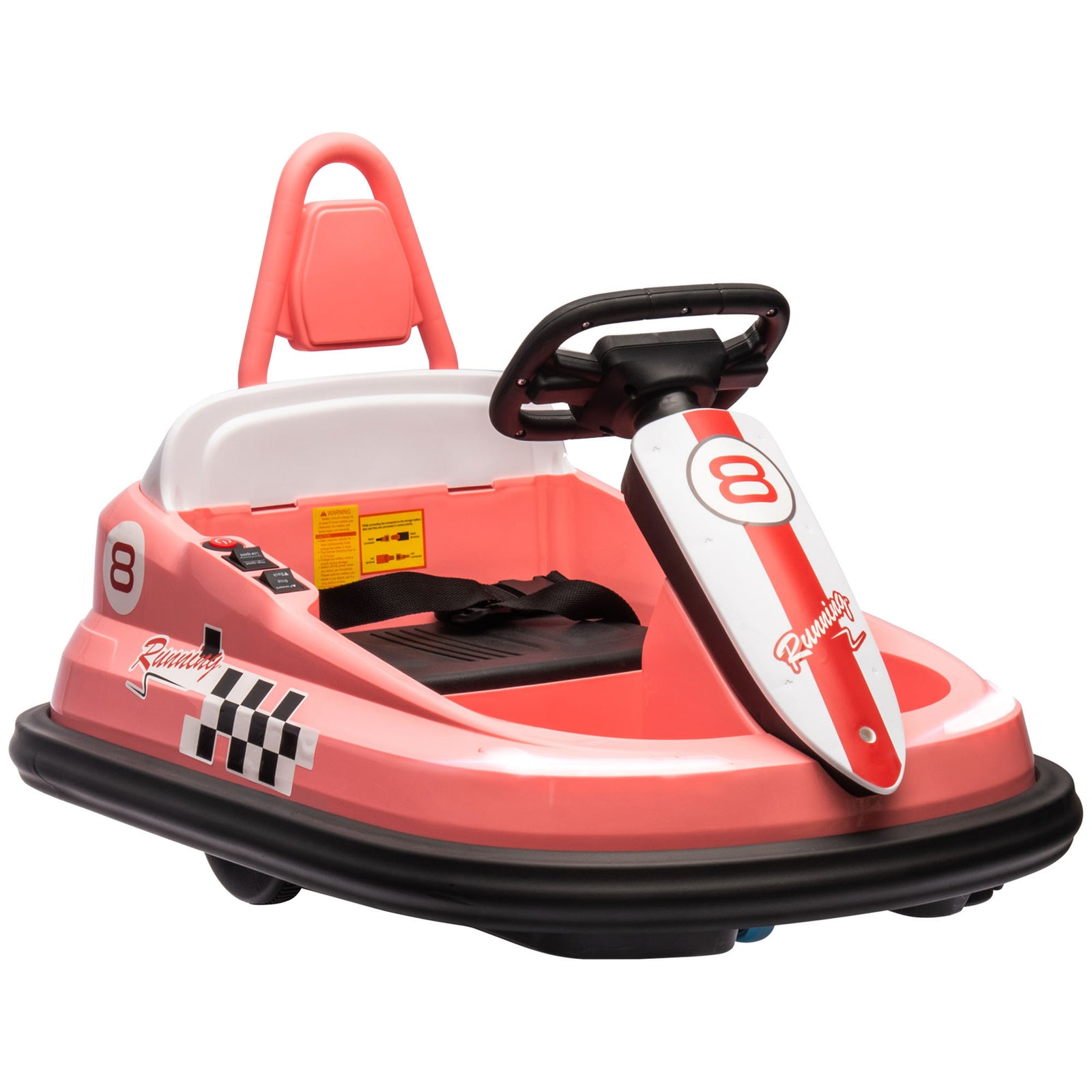 6v Kids Bumper Car, 360° Rotation Waltz Car W/ 2 Speeds | Pink
