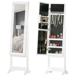 Free Standing Led Mirrored Jewelry Cabinet Armoire