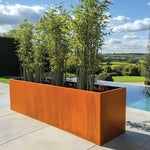 Corten Steel Trough Planter - Pre-rusted | 200cm x 50cm x 50cm | Brown