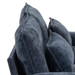 Chenille Sectional Sofa With Ottoman And Lumbar Pillows | Blue