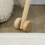 Stick Horse With Wood Wheels, Pony Neighing And Galloping Sounds | White