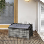 Pe Rattan Outdoor Storage Benches, Aluminium Garden Bench