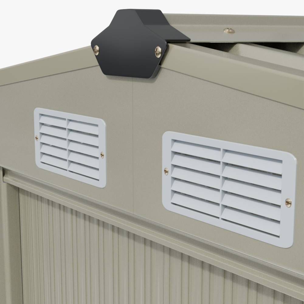 Breeins 12 x 10ft Outdoor Steel Garden Storage Shed with Foundation, Double Sliding Doors, 4 Vents, Large Storage House