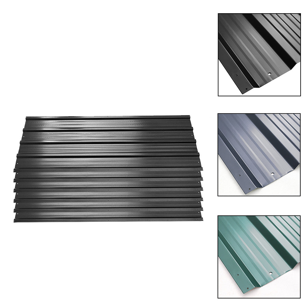 Set Of 6 Steel Corrugated Panels | Medium | Charcoal Black