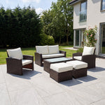 Dovera 6 Seat Rattan Patio Set | Brown