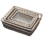 Wicker Set Of 4 Provence Shallow Storage Baskets