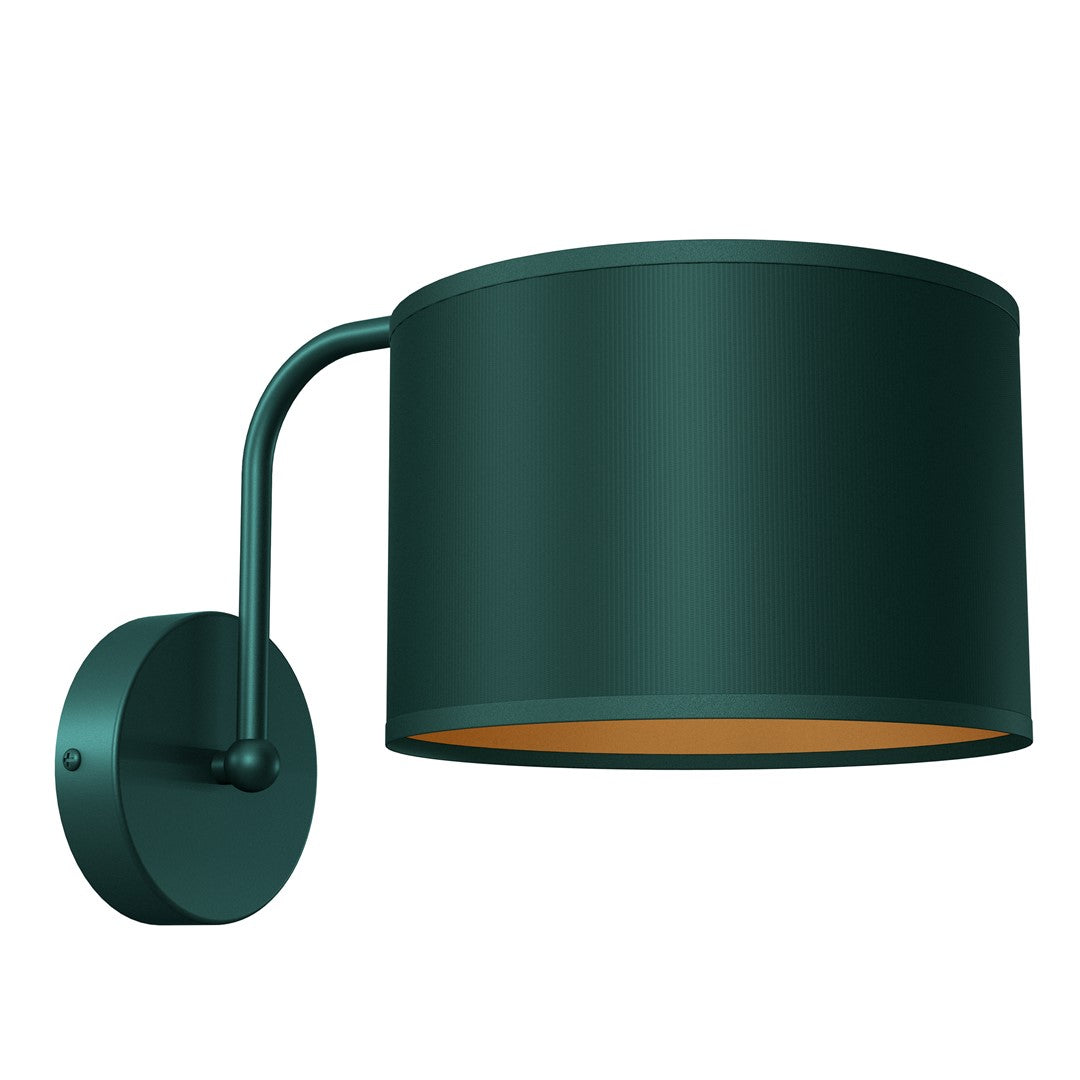Verde Hand Made Scandi Style Wall Lamp In A Rich Green Finish With Gold Accents Holds 1xe27 Led Bulb