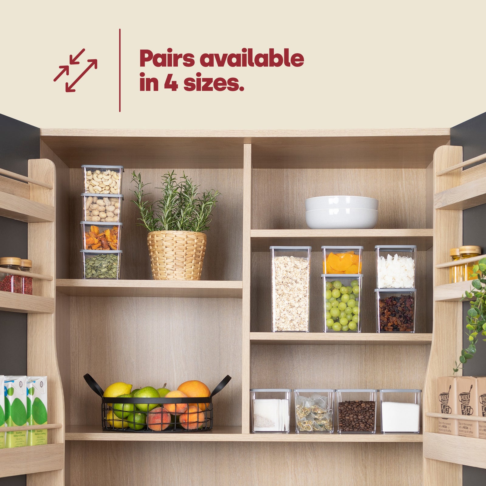 Airtight Pantry Small Containers - Set Of 2