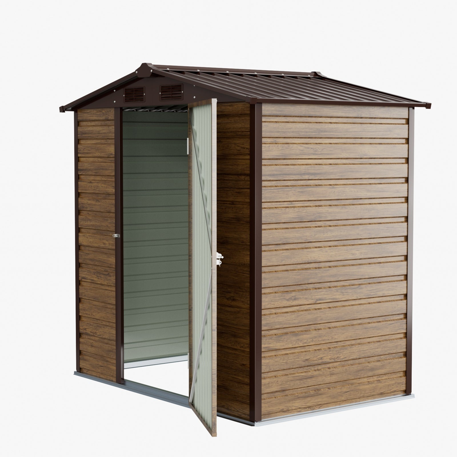 Breeins 4 X 6ft Metal Apex Roof Garden Storage Shed