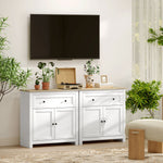 Sideboard Storage Cabinet With Adjustable Shelf, Drawer | White