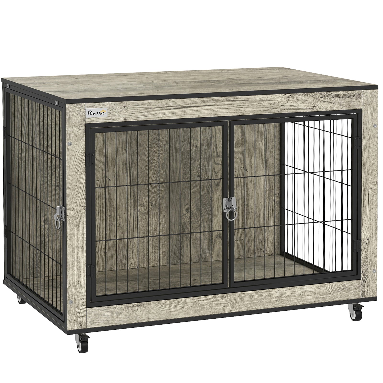 Dog Crate Furniture On Wheels, For Dogs | Black