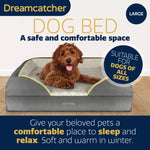 Grey Small To Xxl Dog Beds Orthopaedic Shredded Memory Foam, Fleece Sleeping Area, Non Slip Base, Removable Washable Cover | 89cm | Grey