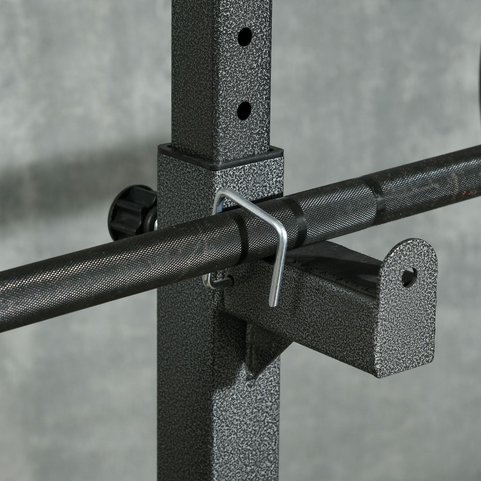 Heavy-duty Squat Rack Adjustable Weight Barbell Stand | Black