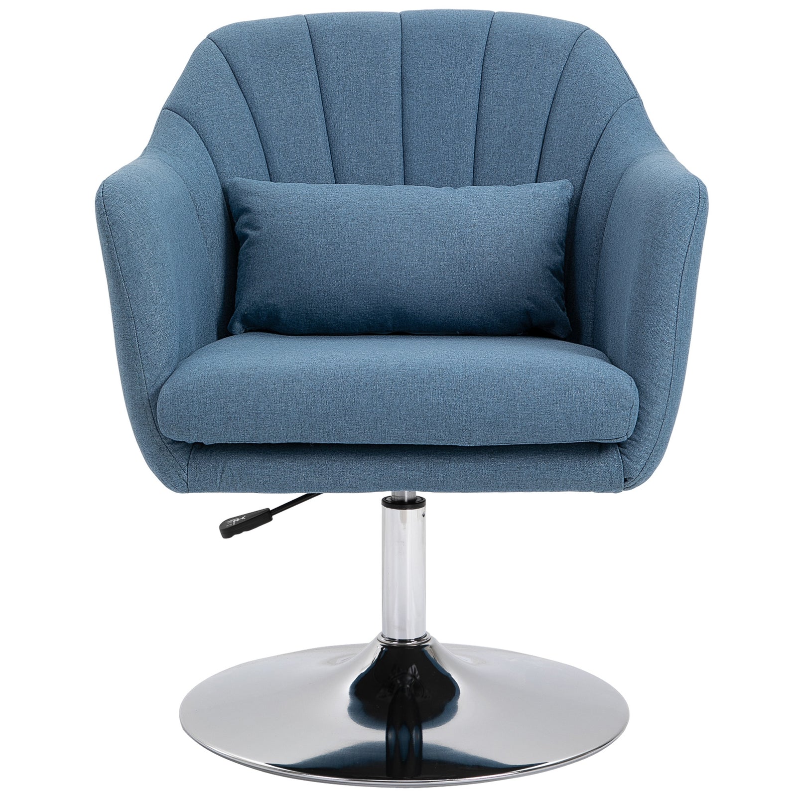 Stylish Retro Linen Swivel Tub Chair Steel Frame Cushion | One Size | Blue