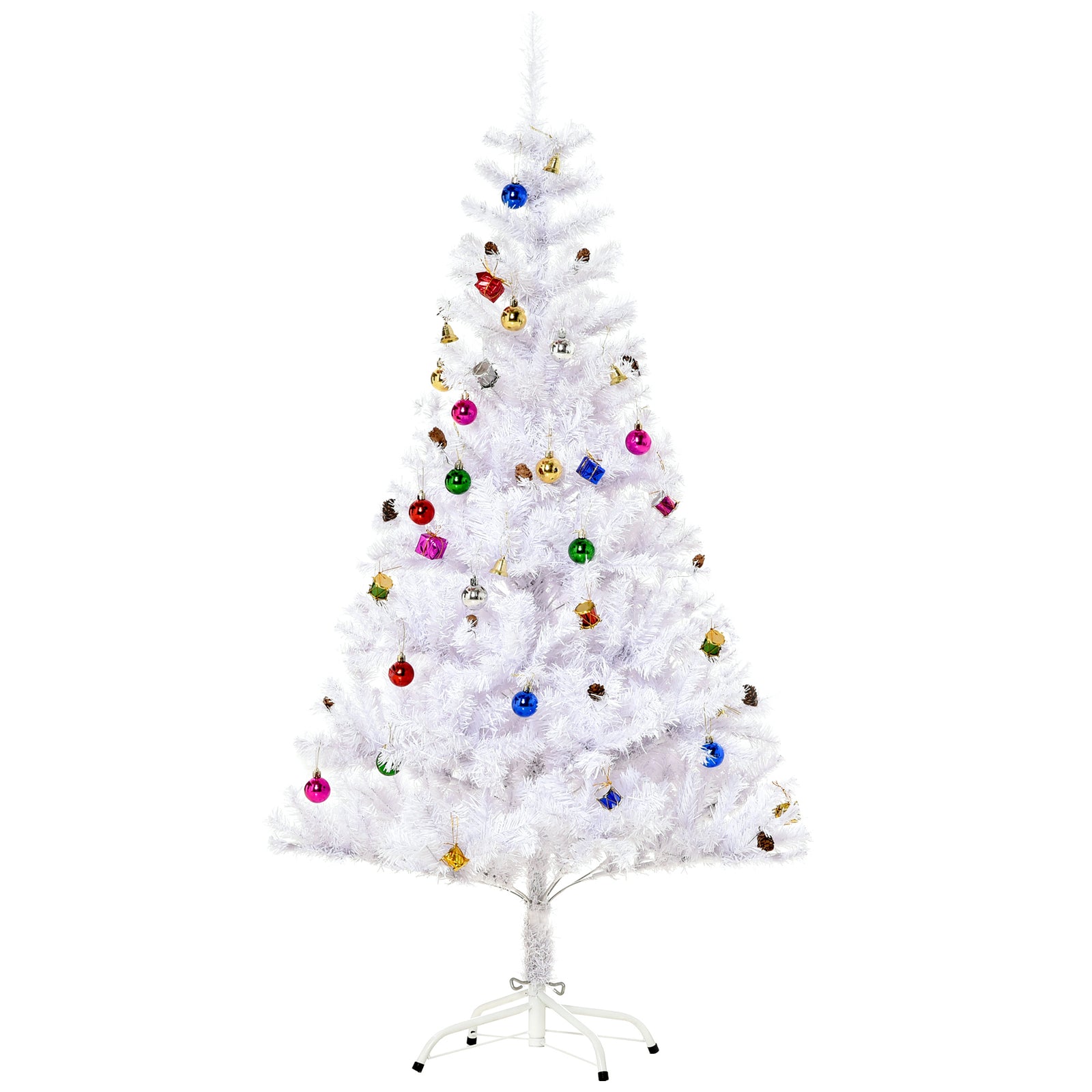 5ft Snow Artificial Christmas Tree W/ Metal Stand Decorations Home White | 5ft | White
