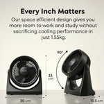 Air Pro 10'' Desk Fan Turbo Air Circulator 3 Speeds Quiet Airflow