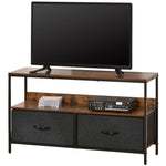 Tv Cabinet Console With Foldable Linen Drawers | Pink