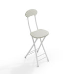 2 Pieces Compact Wooden Folding Chair With Metal Legs | Set of 2 | White