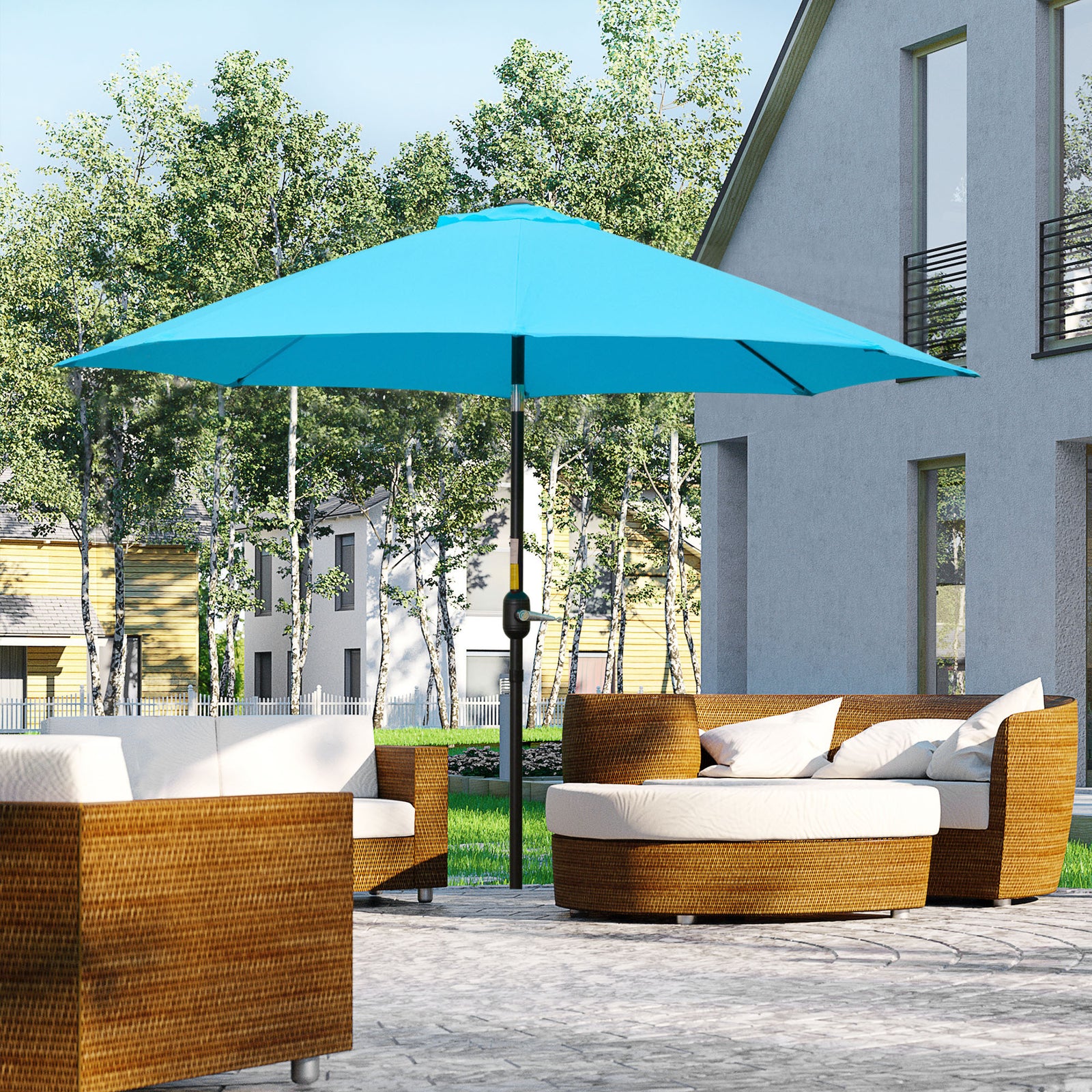 2.6m Parasol With Tilt And Crank | Blue