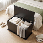 Storage Chest With Safety Hinged Lid, 102l Storage Box | Black