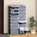 Large 16-cube Diy Shoes Rack Portable Interlocking Plastic
