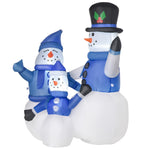 Inflatable 4ft Snowman Family Decoration With Led Lights