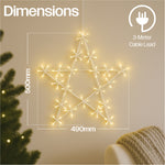 Xmas Haus 50cm 120warm White Led Metal Star 3m Lead Outdoor