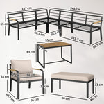 7 Seater Garden Furniture Set, Outdoor Furniture Conversation Sets | Khaki