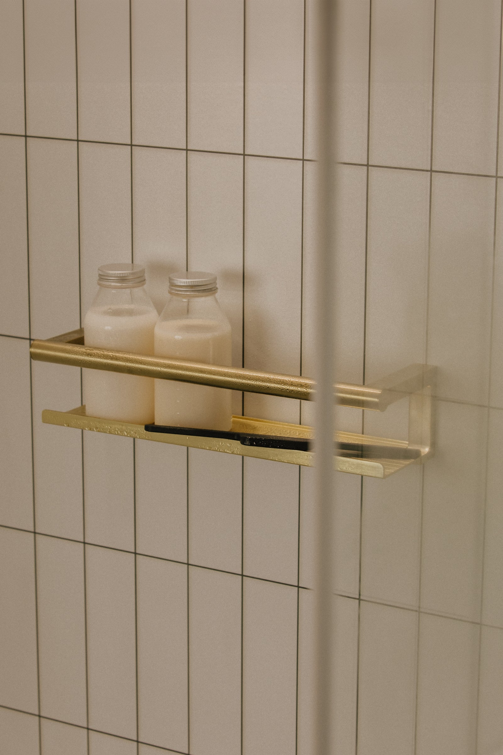 Bathroom Shelf, Organizer, Glass Wiper Matt White Architect S+ Collection