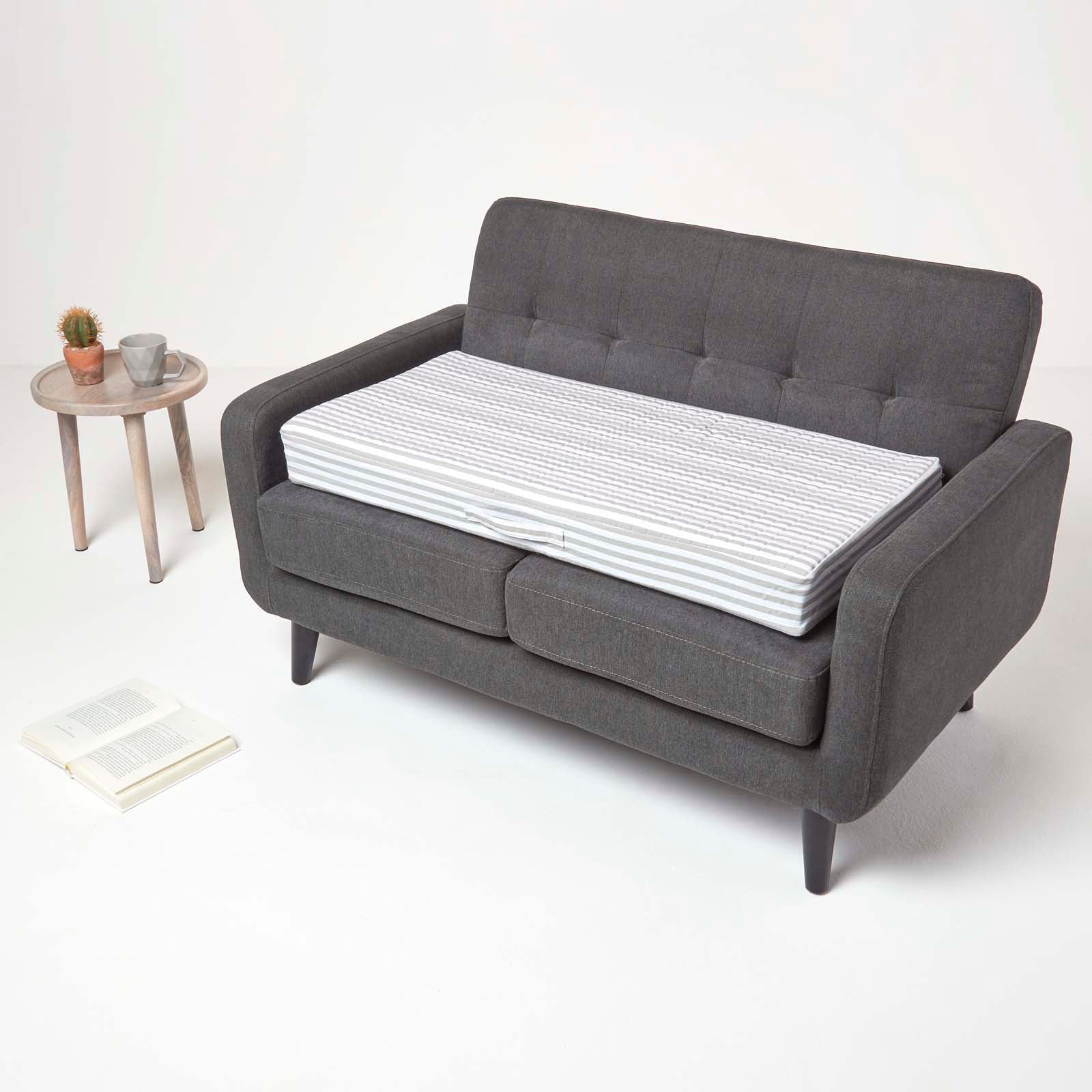 Cotton Orthopaedic Foam 2 Seater Booster Cushion | 50cm x 100cm | Grey & White