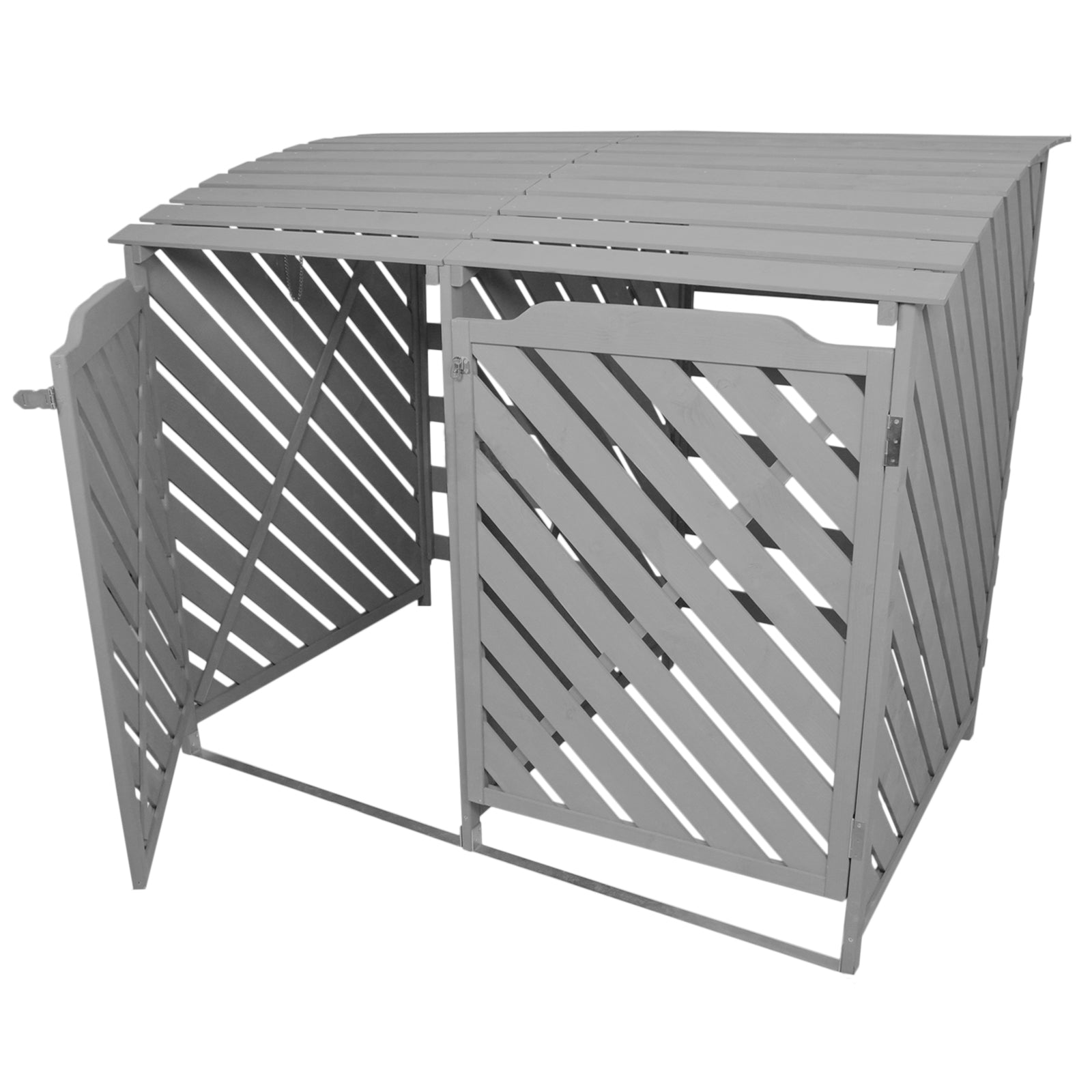 Double Wheelie Bin Storage | Grey