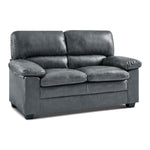 Oxford Faux Leather Sofa 2 Seater | Dark Grey