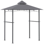 Outdoor 2-tier Bbq Gazebo Shelter Grill Canopy Barbecue Tent | Gray
