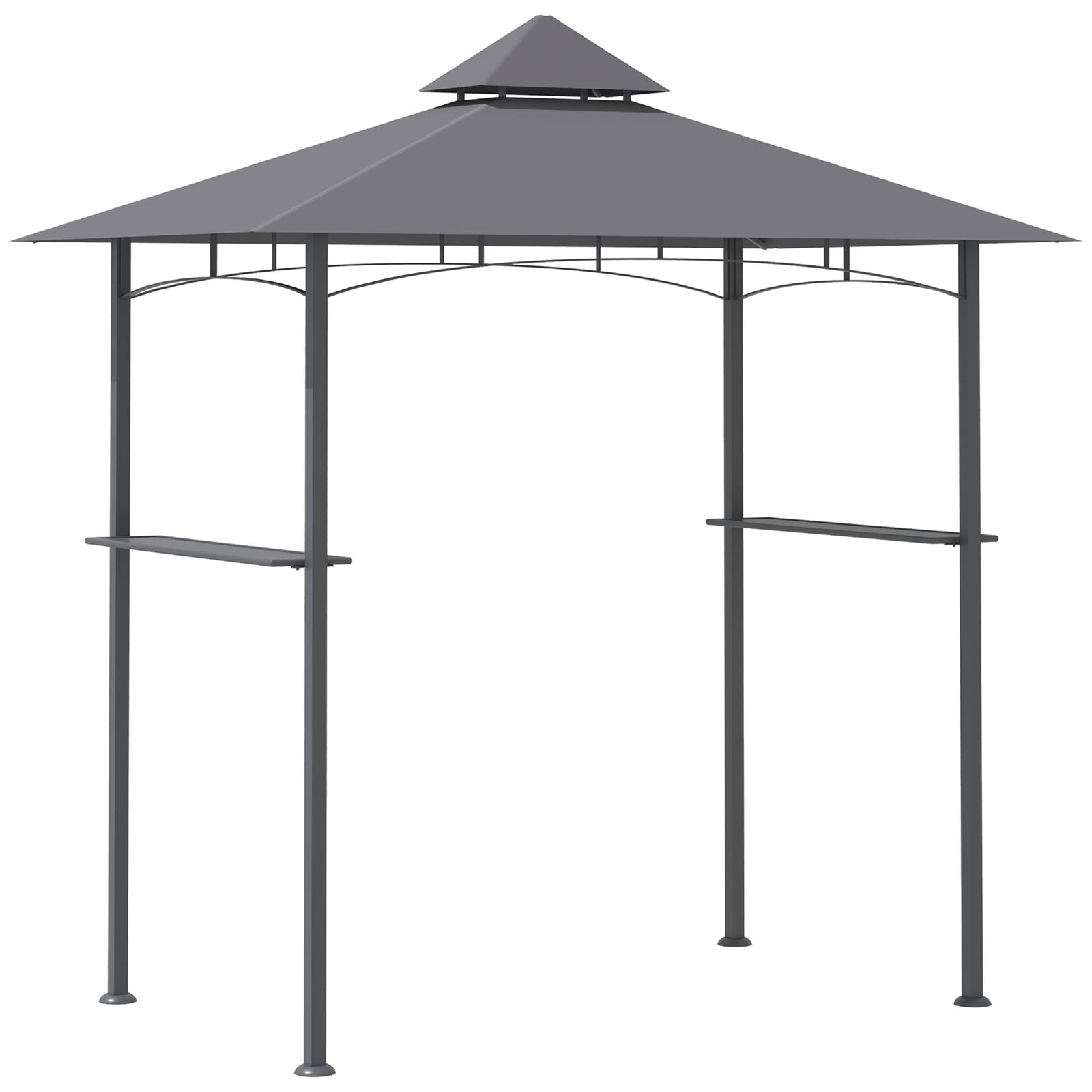 Outdoor 2-tier Bbq Gazebo Shelter Grill Canopy Barbecue Tent | Gray