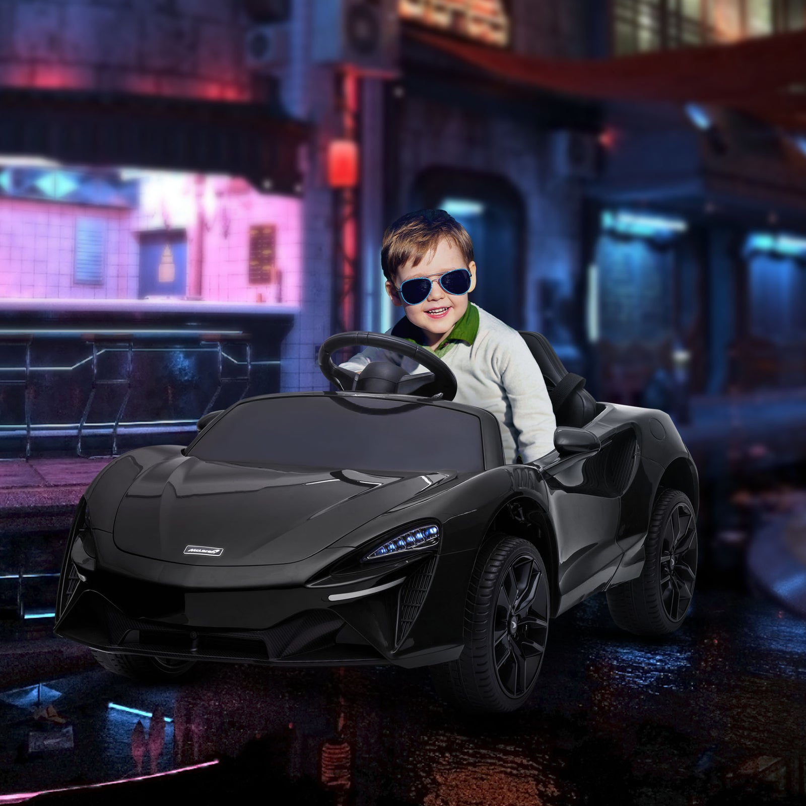 Mclaren Licensed Kids Electric Ride-on Car W/ Remote Control | Black