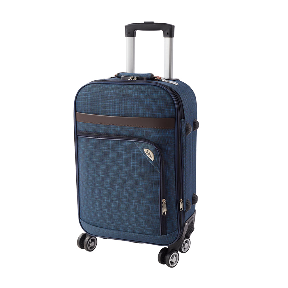 20" Softshell Expandable Suitcase With Combination Lock | Blue