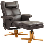 Massage Recliner Chair With Footstool And Hidden Storage | One Size | Brown