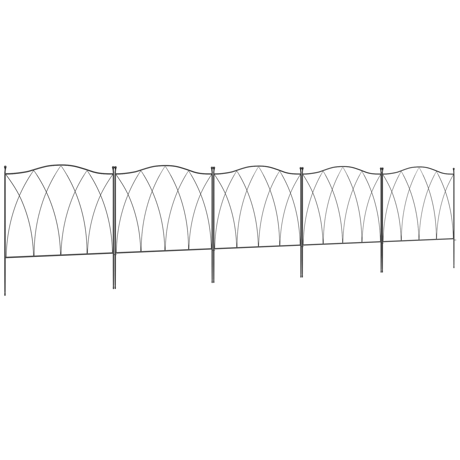 5pc Garden Fencing Panels Bed Border Animal Barrier