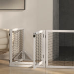8 Panels Freestanding Dog Barrier For S And M Dogs | White