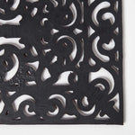Black Wrought Iron Effect Parisian Rubber Doormat | 70 x 45cm | Black