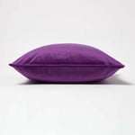 Filled Velvet Cushion With Piped Edge 46 X 46 Cm | 45cm x 45cm | Purple