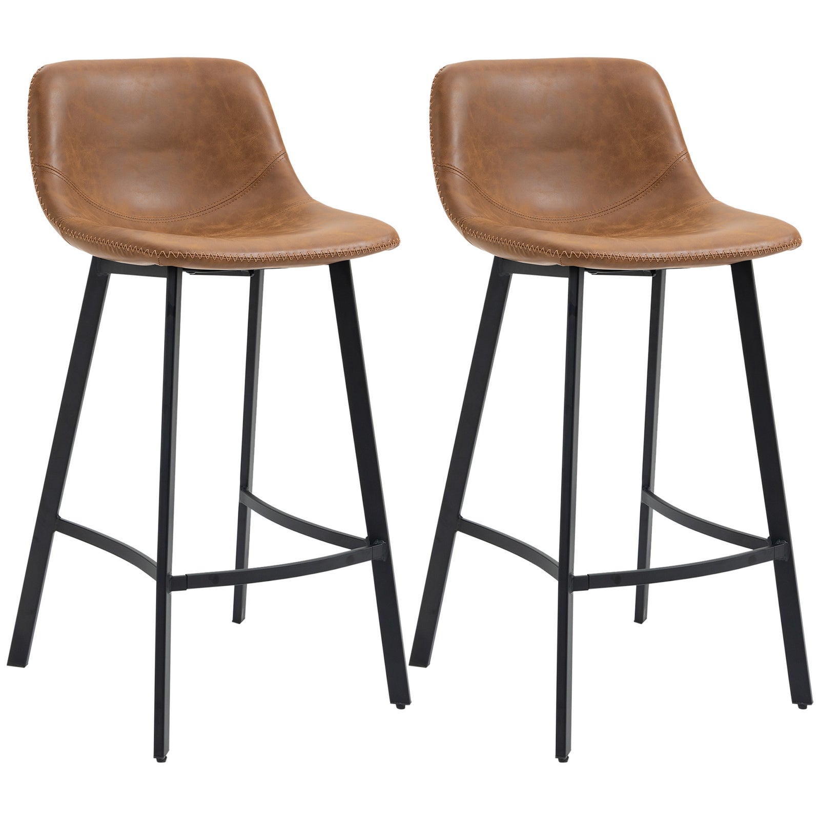 Industrial Bar Stools With Steel Legs Set Of 2