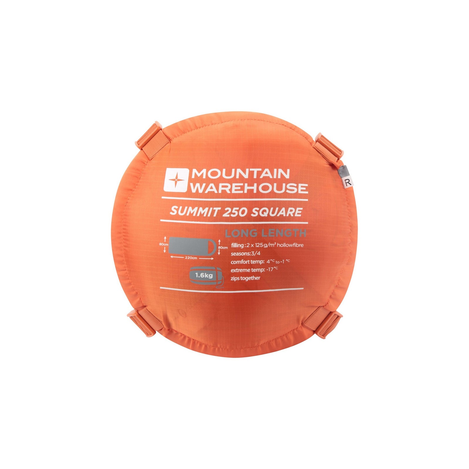 Summit 250 Right Zip Winter Sleeping Bag | 200cm | Orange