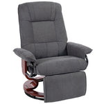 Manual Recliner Swivel Reclining Chair With Footrest Armrests | Grey